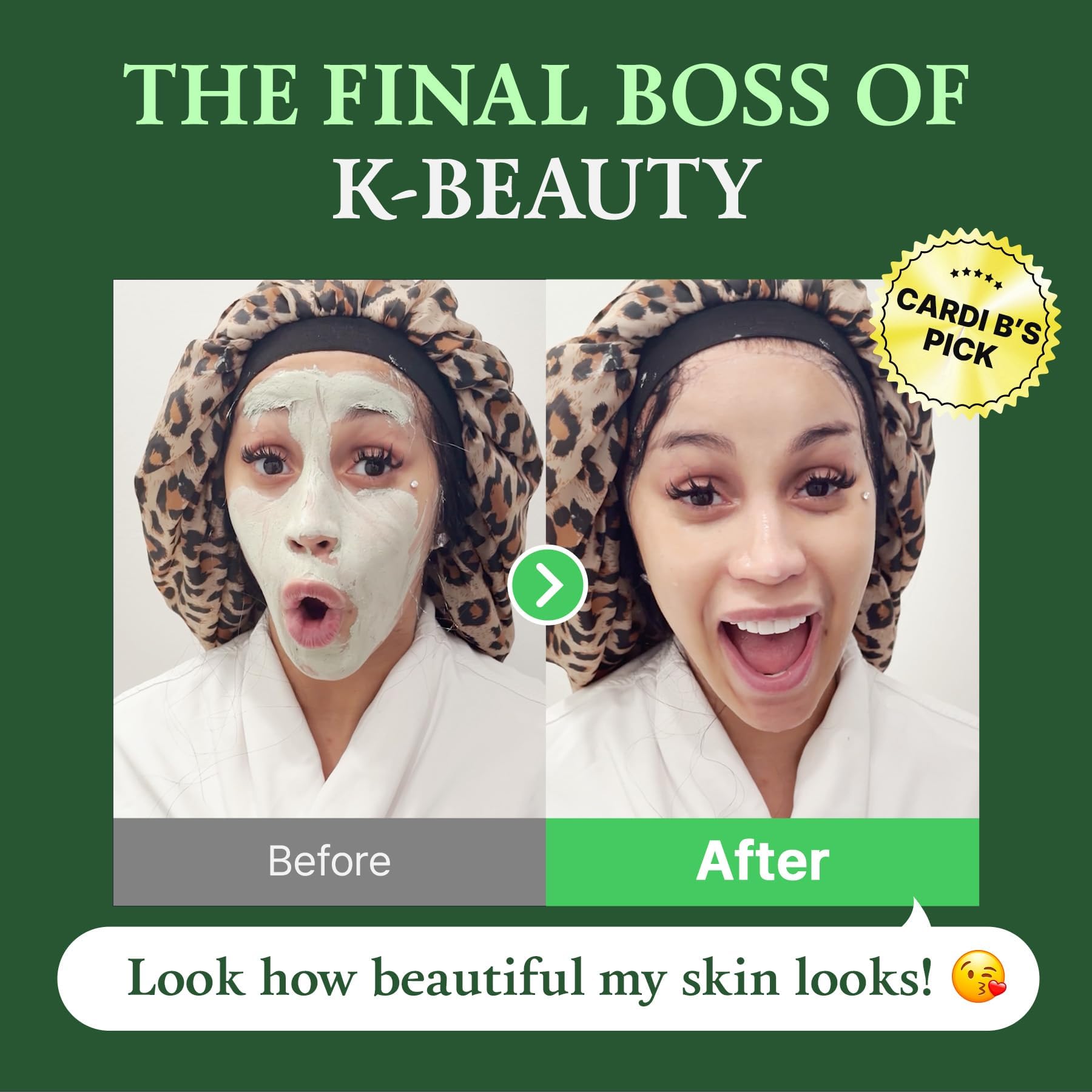 FULLY Green Tomato Facial Cleanser, Cardi B’s Clay Mask Cleanser for Deep Pore Cleanse