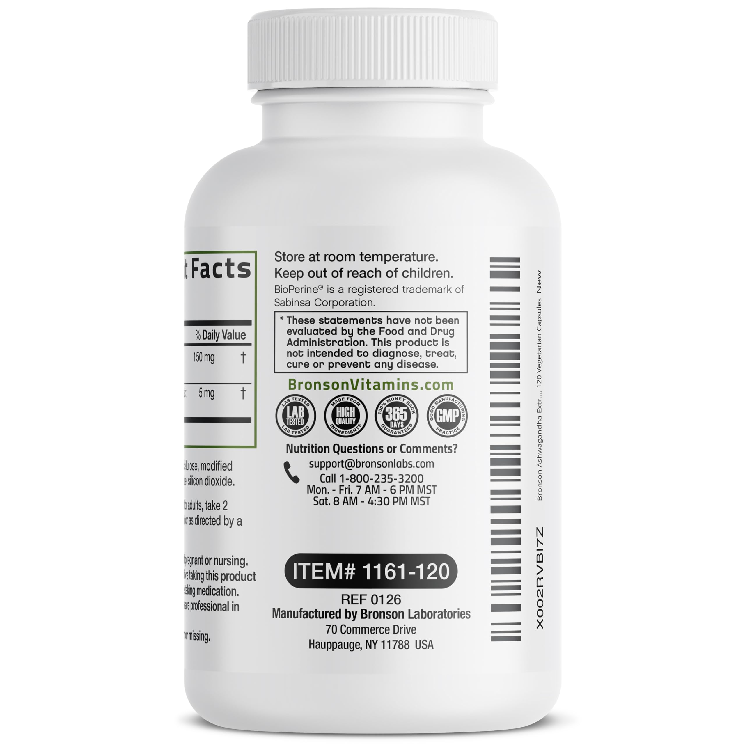 Bronson Ashwagandha Extra Strength Stress & Mood Support with BioPerine - Non GMO Formula, 120 Vegetarian Capsules Bronson Au supplements