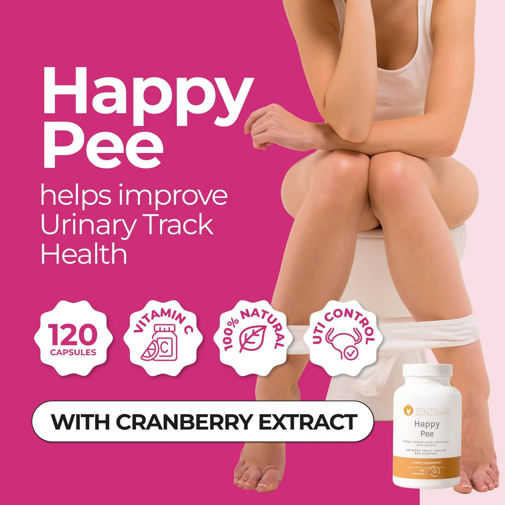 ZENZSUAL Happy Pee, 120 Capsules – Urinary Tract Support & Bladder Health Supplement with Cranberry, D-Mannose, Vitamin C and Oregano for Women and Men – Healthy Flow, Comfort & Fluid Balance ZENZSUAL Au supplements