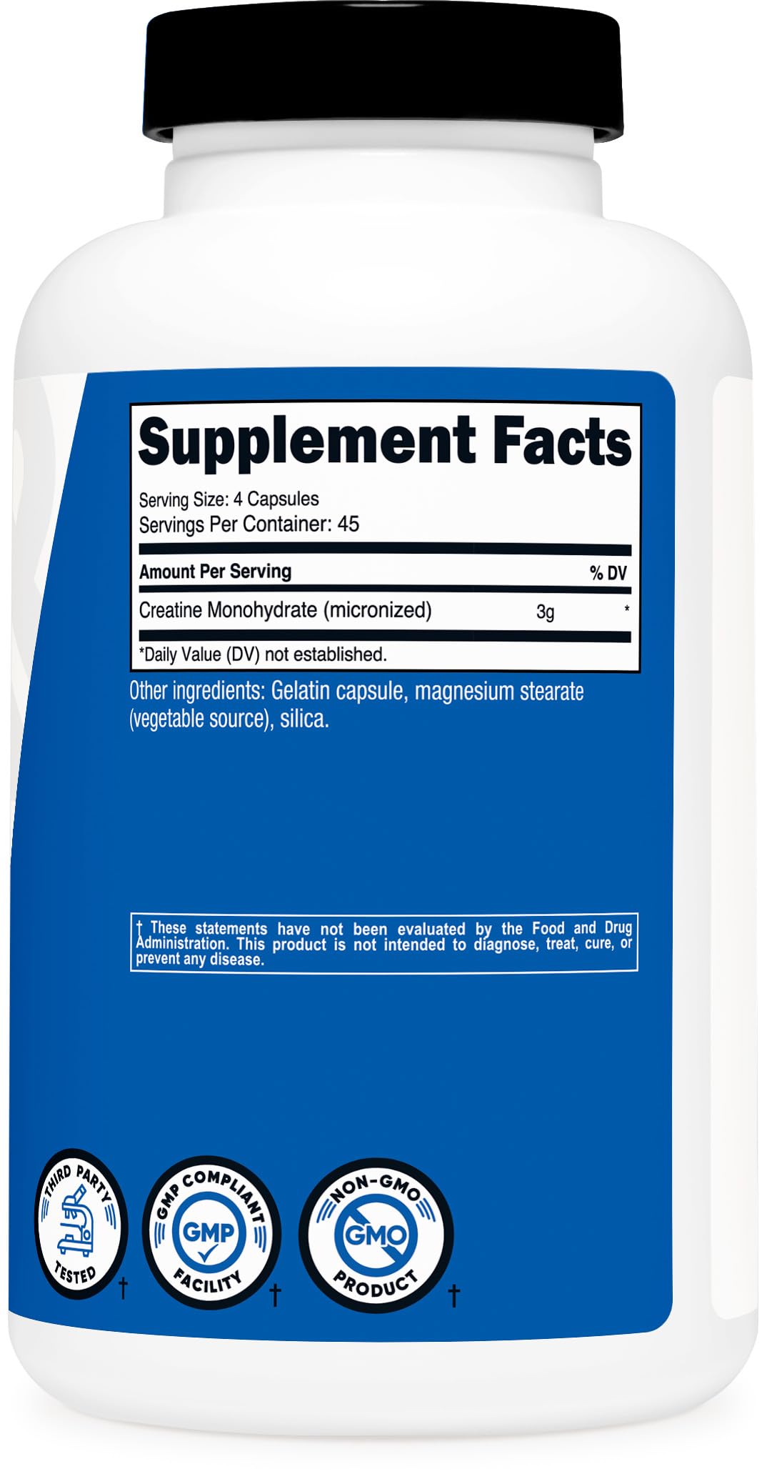 Nutricost Creatine Monohydrate 3,000mg, 180 Capsules (750mg Per Capsule) - Gluten Free, Non-GMO Nutricost Au supplements