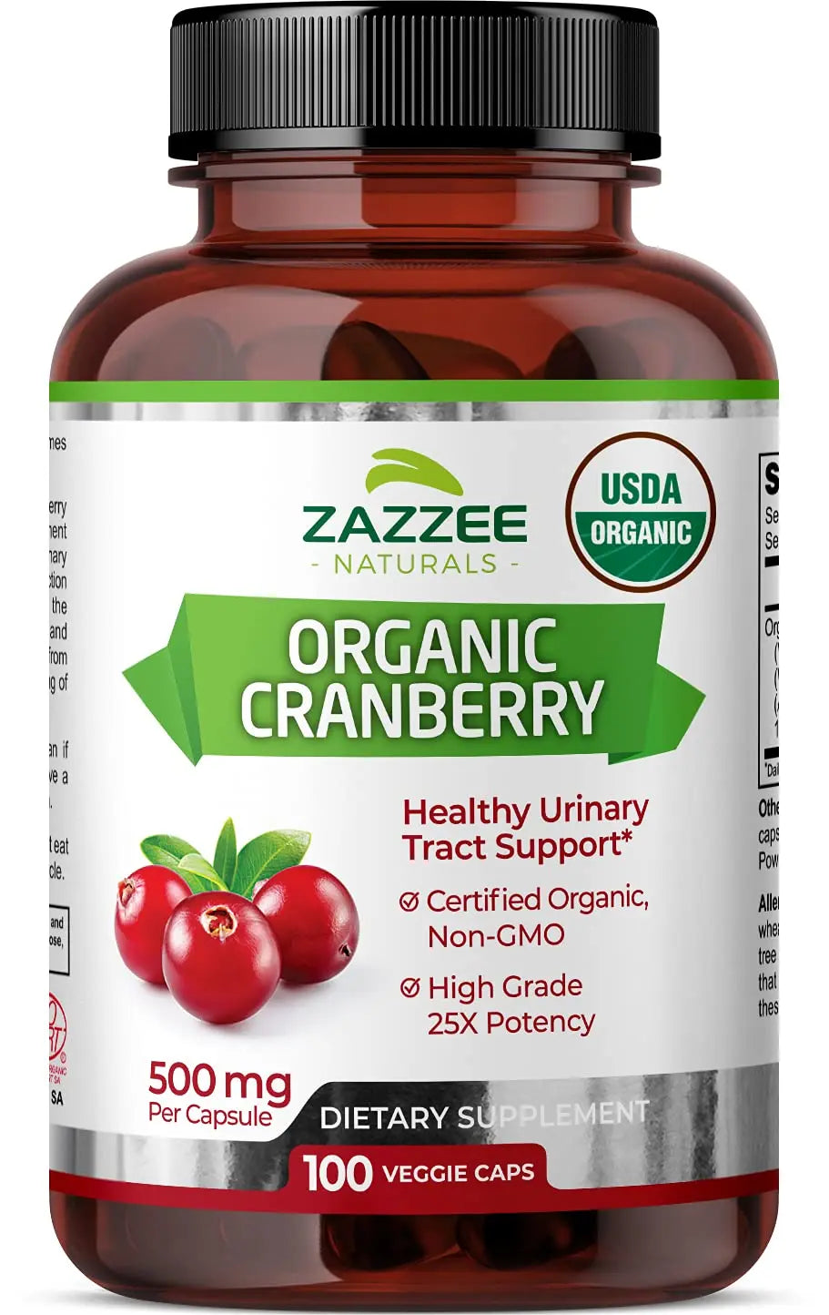 Zazzee USDA Organic Cranberry 25:1 Extract, 12,500 mg Strength, 100 Vegan Capsules Zazzee Au supplements