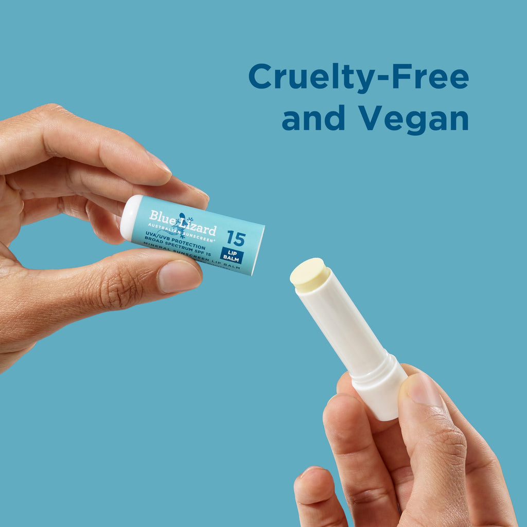 BLUE LIZARD Mineral SPF 15 Lip Balm, 3-Pack: Broad Spectrum Sun Protection, Natural Coconut Flavor, 8 Natural Oils