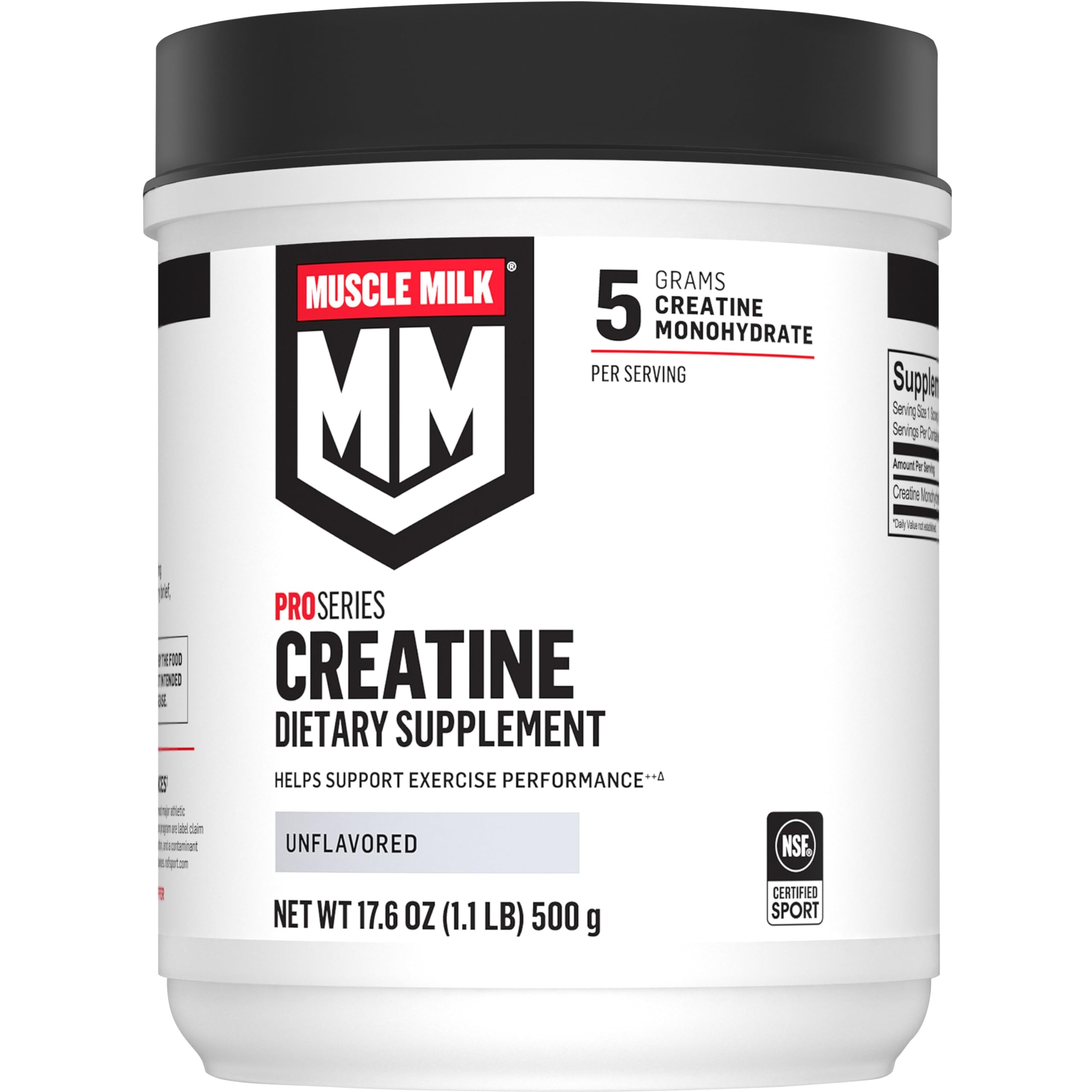 Muscle Milk Pro Series Creatine Powder Supplement, Unflavored, 1.1 Pound, 100 Servings, 5g Creatine Monohydrate