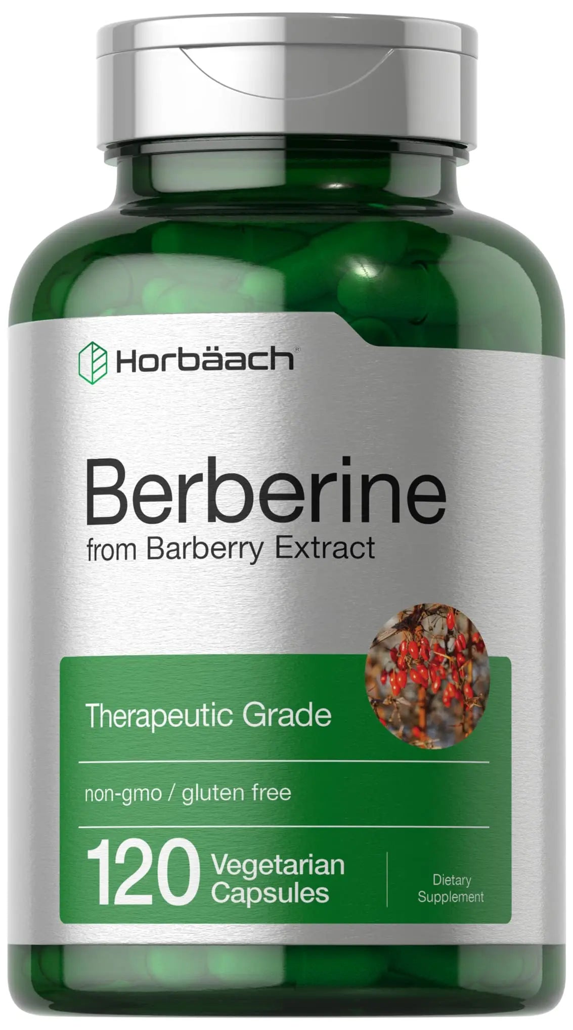Berberine Supplement | 120 Capsules | Berberine HCl from Barberry Extract | Non-GMO Horbäach Au supplements