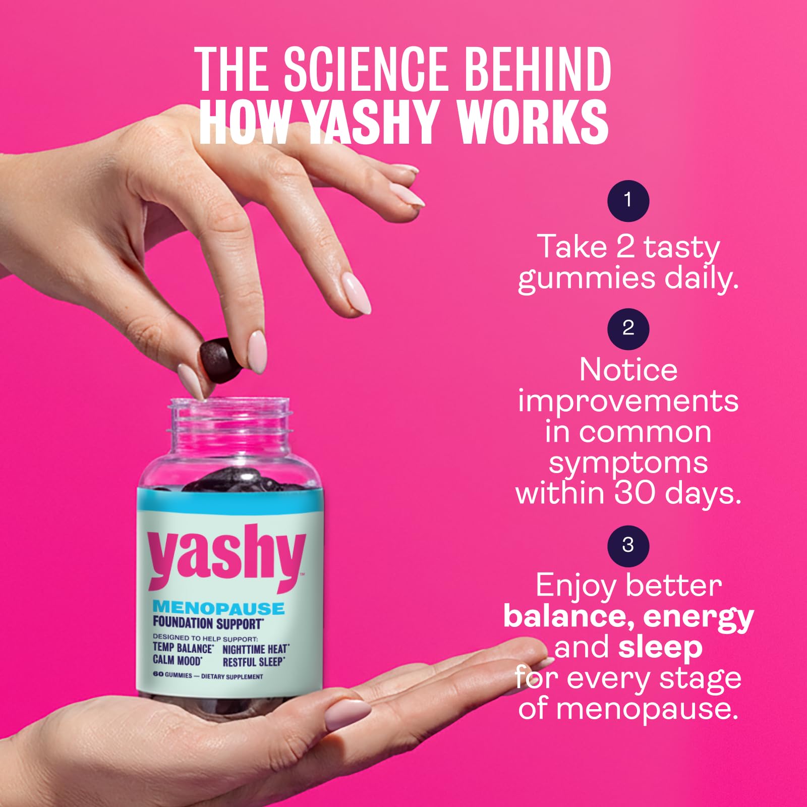 Yashy Gummies for Menopause | Hormone-Free Supplements for Women | Clinically Backed | 30 Servings | Helps Alleviate Hot Flashes, Night Sweats, & Mood Swings | Supports Libido | BlackBerry Flavor YASHY Au supplements