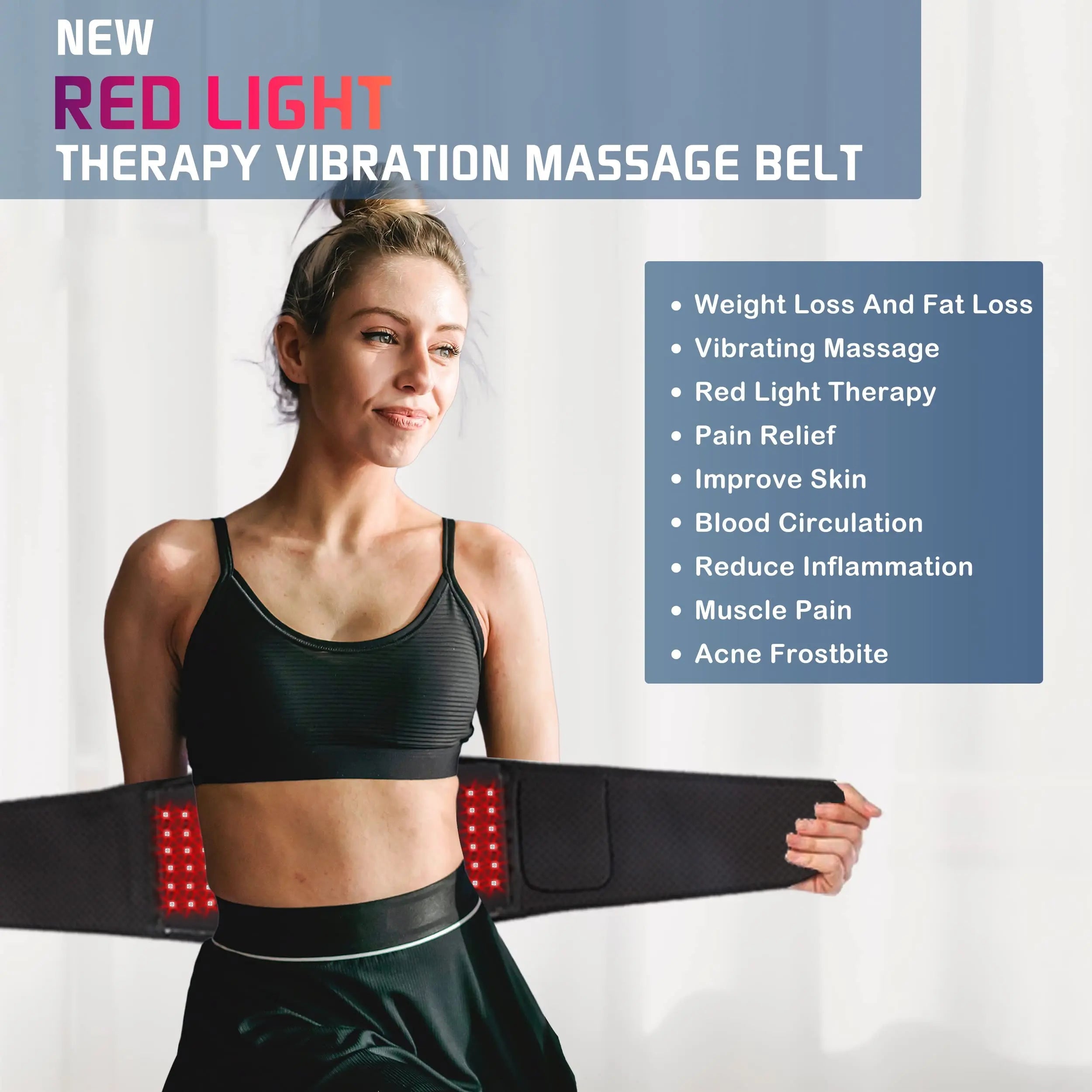 Infrared Red Light Therapy Belt:LED Lamp Vibration Near Body Pain Relief Device Wrap Red Fellibay Au supplements