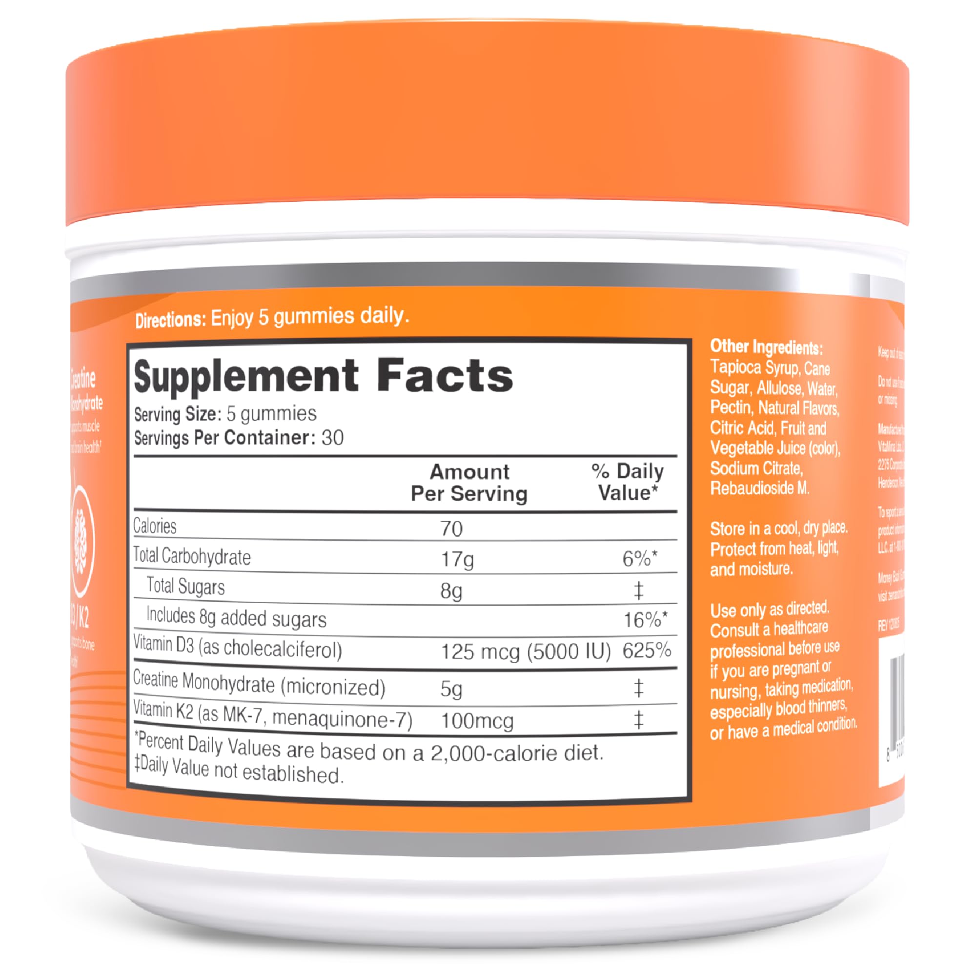 Zena Nutrition Creatine Gummies with D3 & K2, Creatine Monohydrate for Men and Women, Supports Bone, Muscle, & Cognitive Health, Gummy Workout Supplement, Watermelon Flavor, 150ct, 30 Daily Servings Zena Nutrition Au supplements