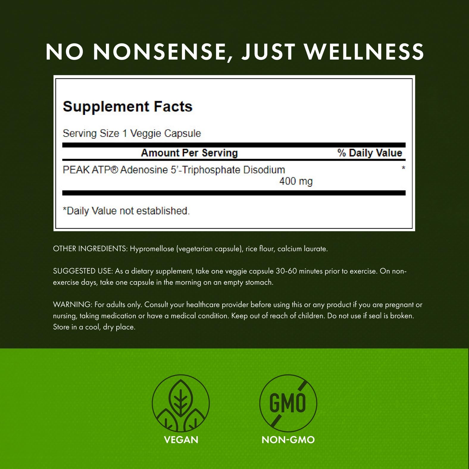 Swanson Maximum Strength Peak ATP Cellular Energy Supplement for Athletes and Active Adults Seeking Performance and Recovery Support - 400 mg (30 Veggie Capsules, 2 Pack) Swanson Au supplements