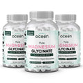 Organics Ocean Pure Magnesium Glycinate with Zinc - Maximum Strength Chelated Magnesium Supplement for Women and Men for Muscle Cramps and Sleep Support - 3 Bottles Organics Ocean Au supplements