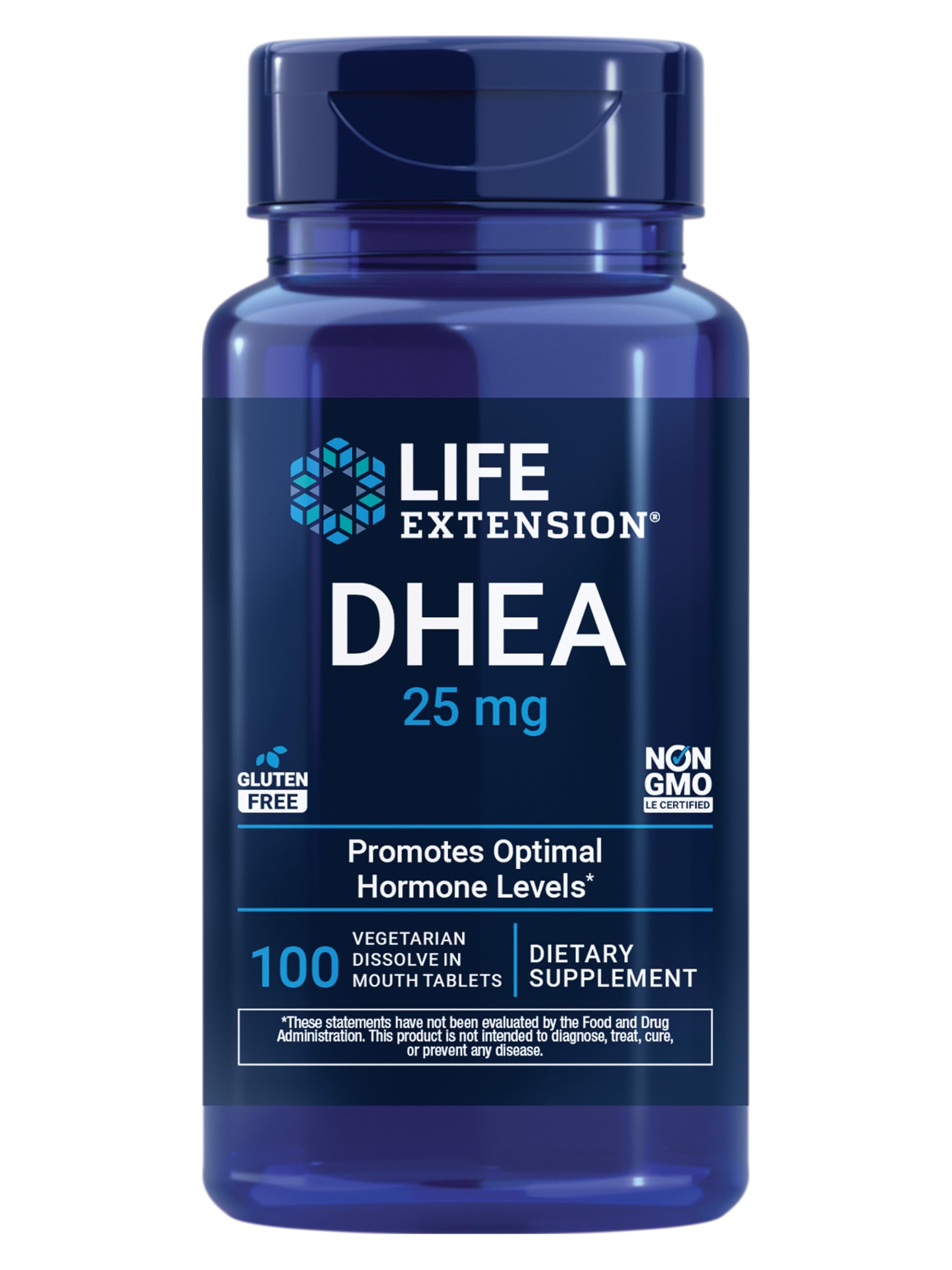 Life Extension DHEA 25 mg – Hormone Balance Supplement, Memory, Muscle Health, Bone Health, Men’s Health, Women’s Health, Gluten-Free, Non-GMO, Vegetarian, 100 Dissolve-in-Mouth Tablets Life Extension Au supplements