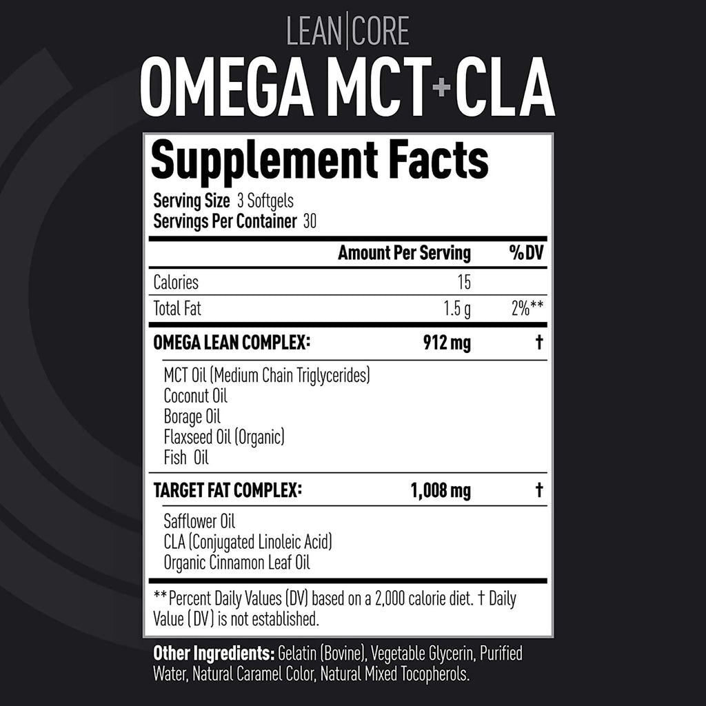 Lean CORE Omega MCT + CLA - Stimulant Free Health Formula, Lean Muscle & Toned (CORE)ACTIVE Au supplements