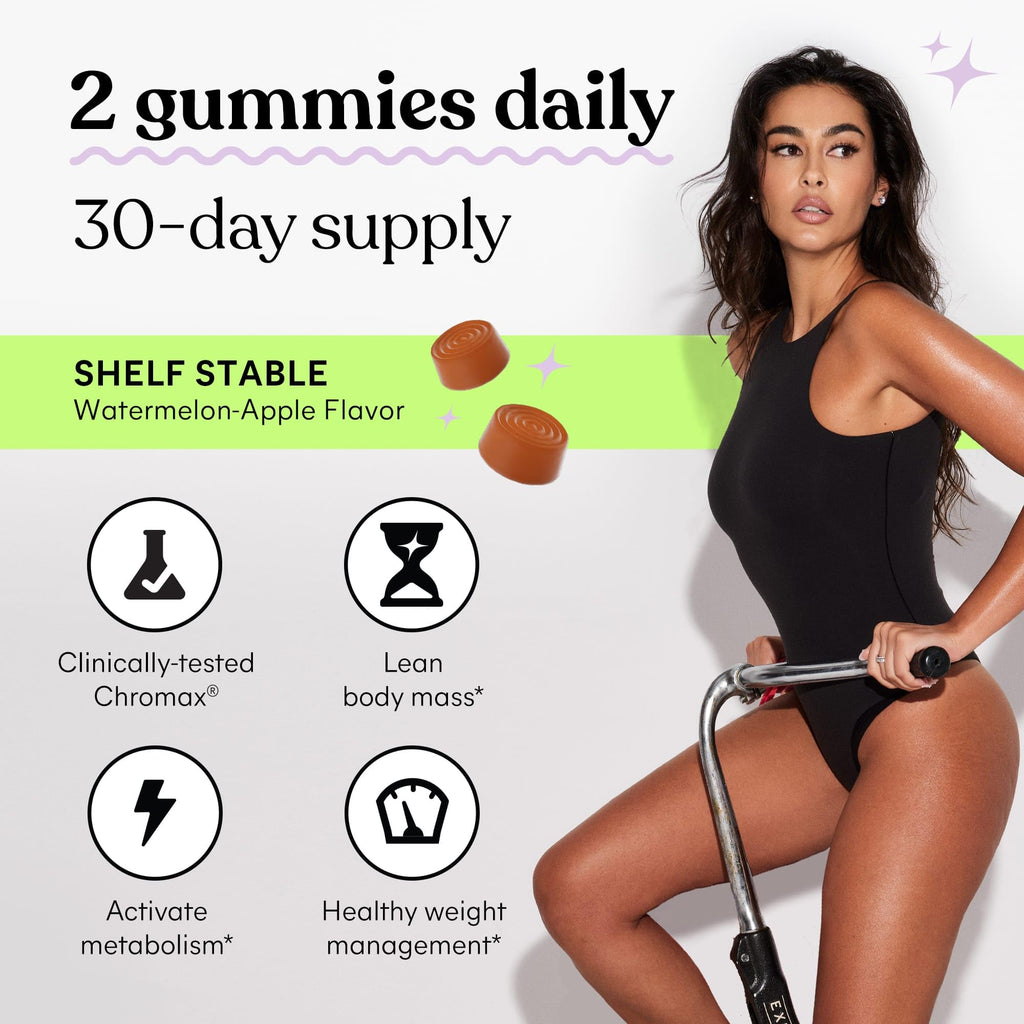 Lemme Tone Metabolism Gummies, Apple Cider Vinegar, Clinically Studied Chromium, B12, Ginger Root Extract, Promote Lean Body Mass