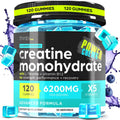 Creatine Monohydrate Gummies Complex 6200mg for Men & Women - 120 Gummies Advanced Formula W/L-Taurine + Vitamin B12 for Muscle Strength, Muscle Builder, Energy Boost
