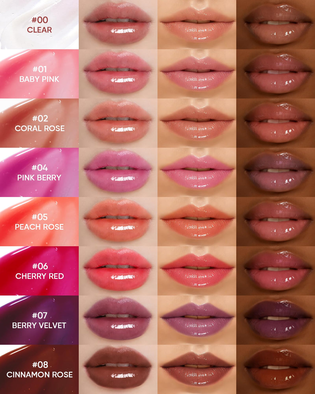 SKINTIFIC Peptide Brightening Lip Serum, Hydrating & Plumping Tinted Lip Gloss, Moisturizing Lip Balm with Polypeptides