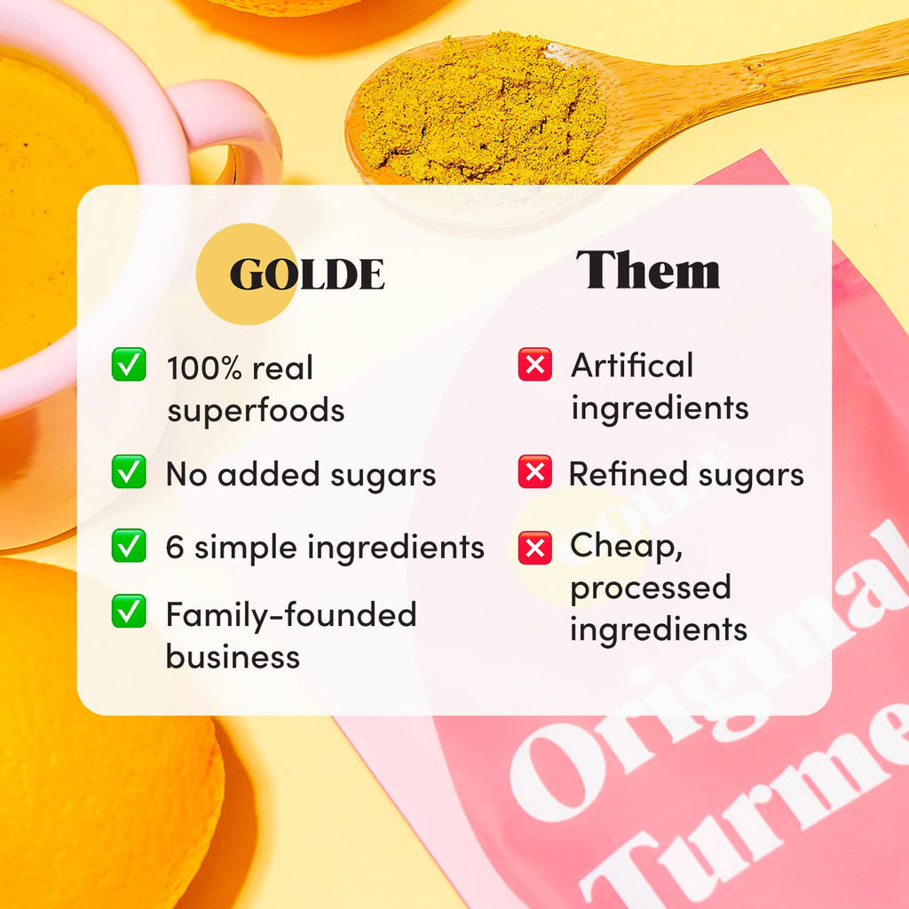 GOLDE - Superfood Latte Blend - Original Turmeric - Plant-Based w/Coconut, & Ginger - Vegan, Keto, Sugar-Free - 30 Servings GOLDE Au supplements