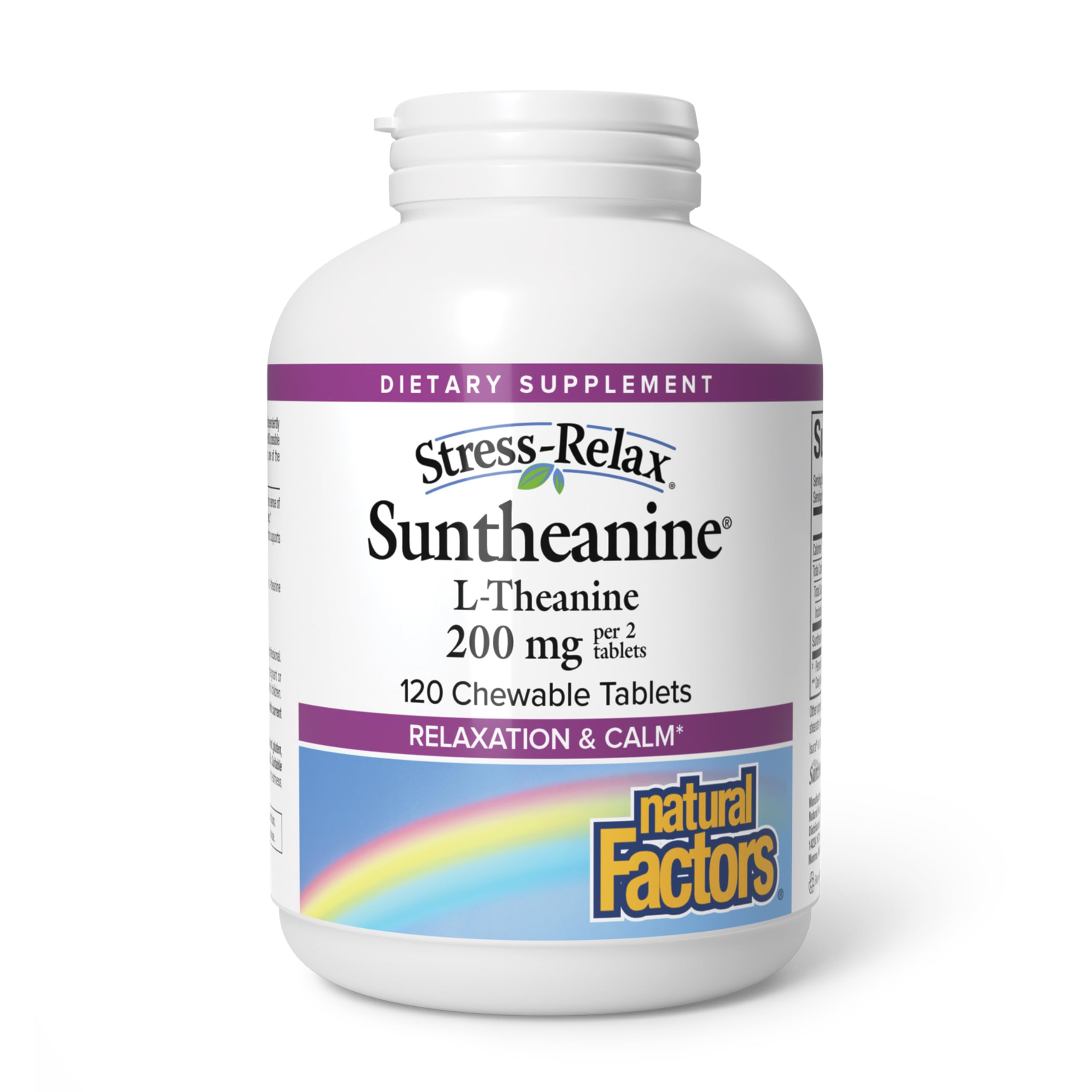 Natural Factors Suntheanine L-Theanine 100 mg - Health Supplement for Calm Outlook - L-Theanine Supplement Supports Relaxing Sleep & Aids Against Drowsiness