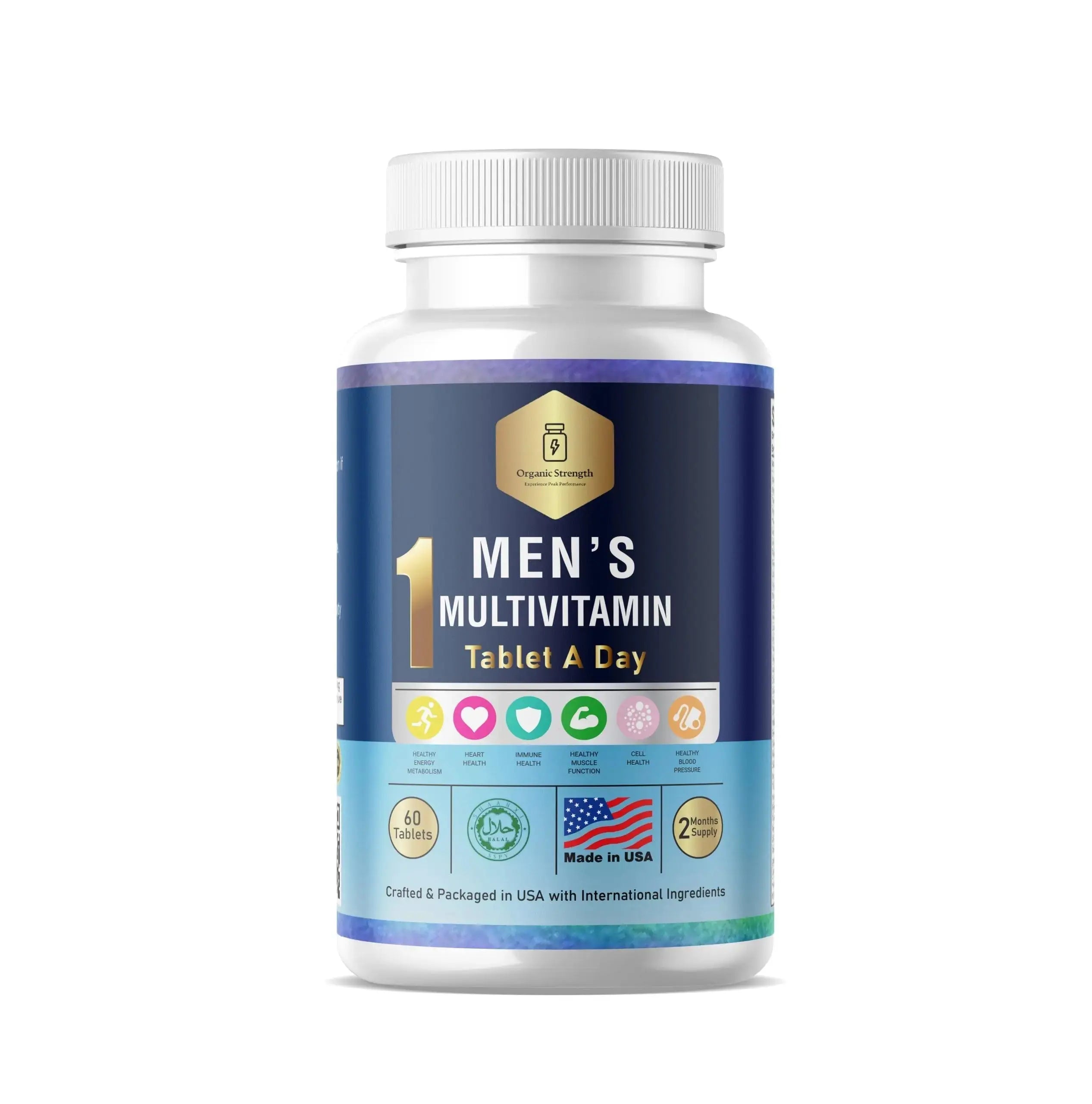 Organic Strength Daily Men's Multivitamins - Multivitamin for Men & Multimineral Supplement for Enhanced Energy Organic Strength Au supplements