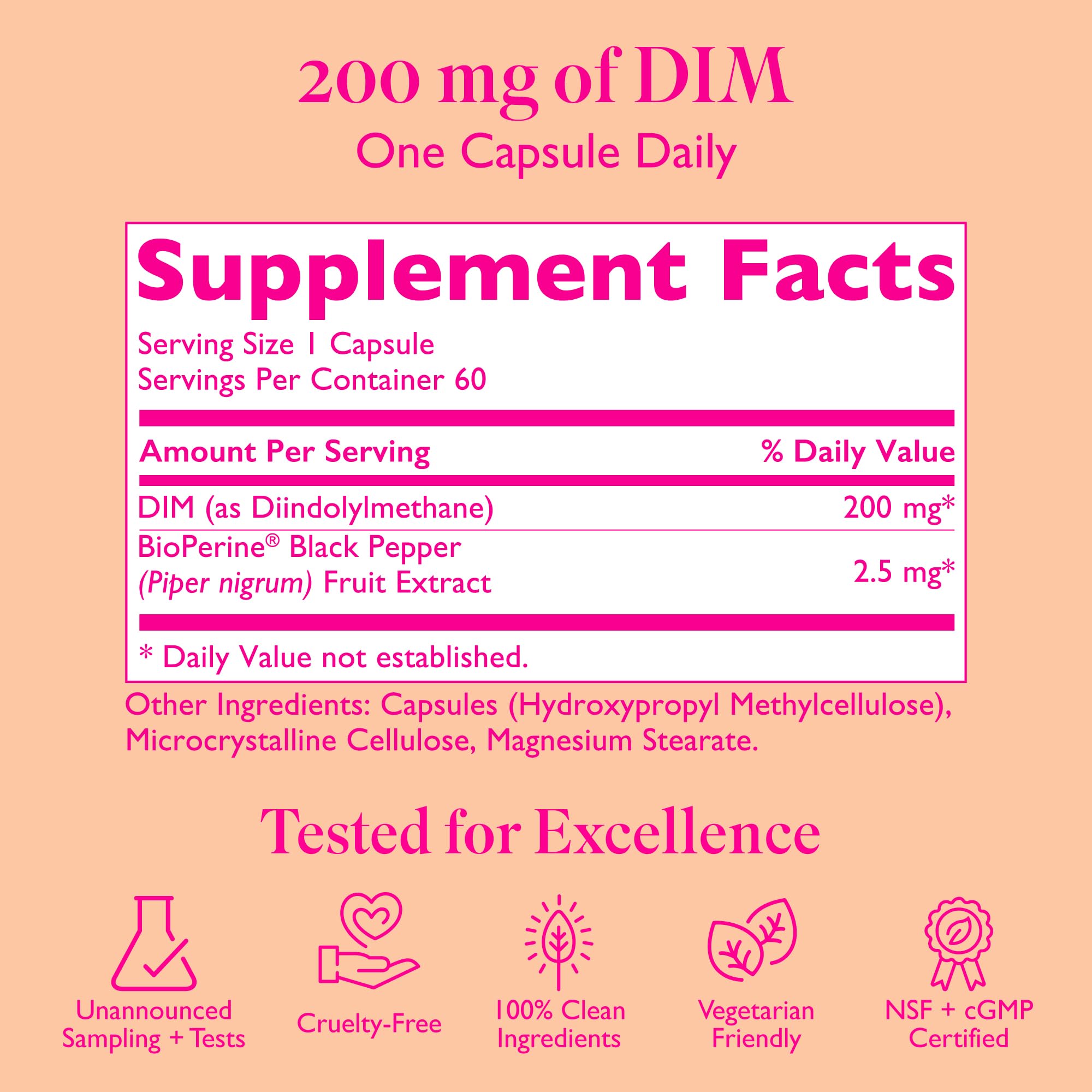 Amy Suzanne 200 DIM Supplement for Women - Estrogen Metabolism and Hormone Harmony for Menopause, Perimenopause & PMS Support - DIM Plus Bioperine for Mood Support - 60 Day Supply, Vegan Amy Suzanne Au supplements