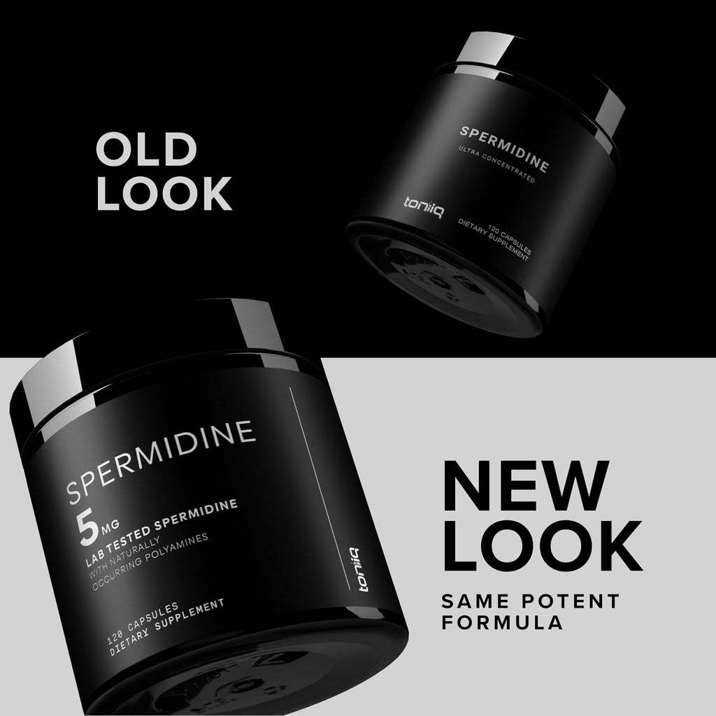 Toniiq Ultra Concentrated 500mg Spermidine Supplements for Men and Women - Non-Synthetic Spermidine Standardized to No Less Than 1% - 5mg per Serving Rice Germ Extract Toniiq Au supplements