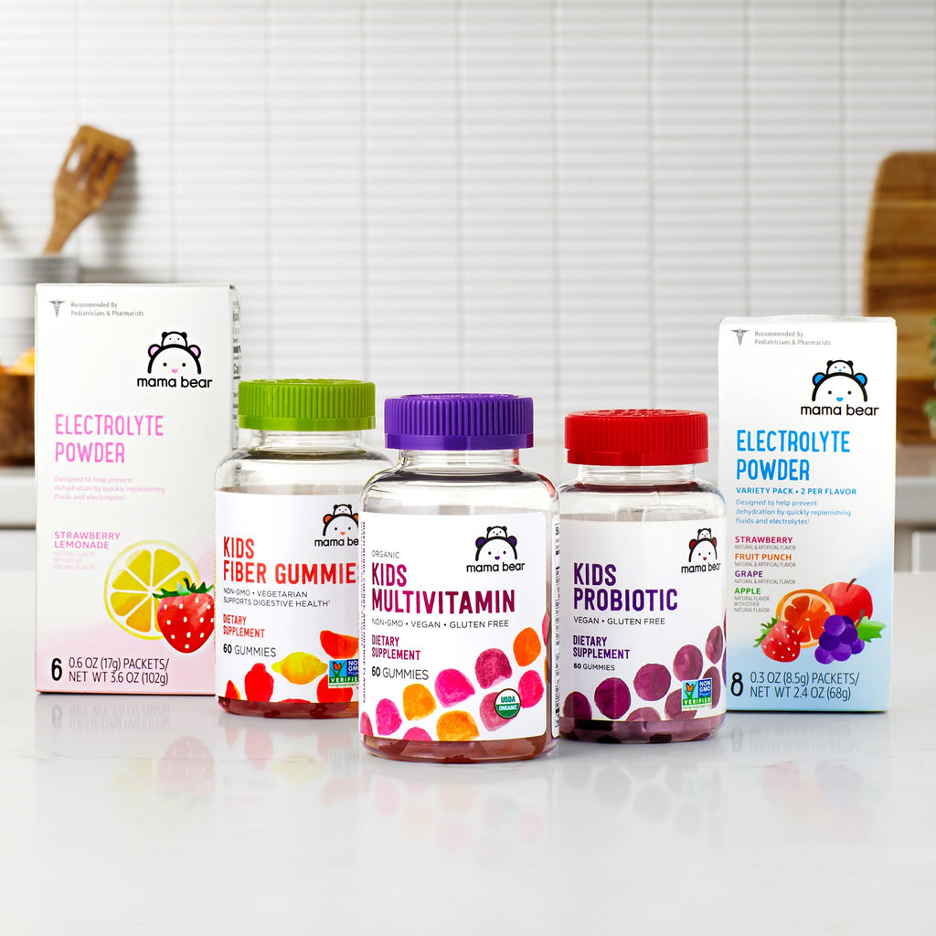 Amazon Brand - Mama Bear Organic Kids Multivitamin Gummies, Berry, Cherry & Orange, 60 Count, 1 Month Supply (Packaging May Vary)