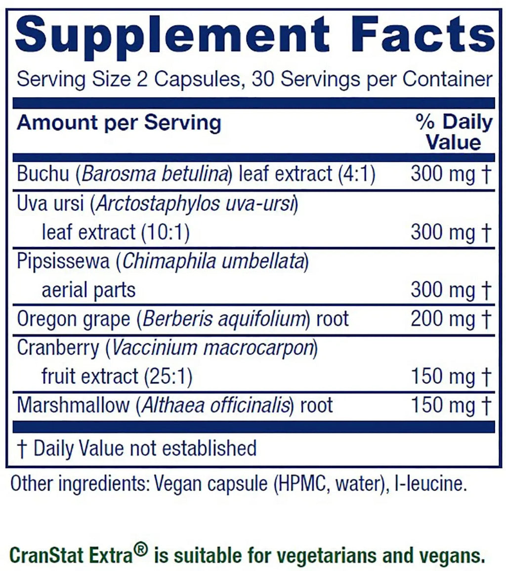 Vitanica Cranstat Extra, Urinary Tract Support, Vegan, 60 Capsules Vitanica Au supplements