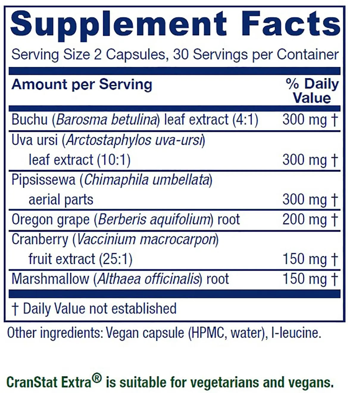 Vitanica Cranstat Extra, Urinary Tract Support, Vegan, 60 Capsules Vitanica Au supplements