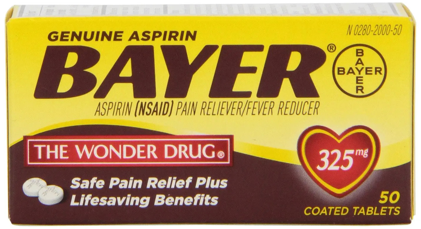 Genuine Bayer Aspirin 325mg Tablets, 50-Count (Pack of 2) Bayer Au supplements
