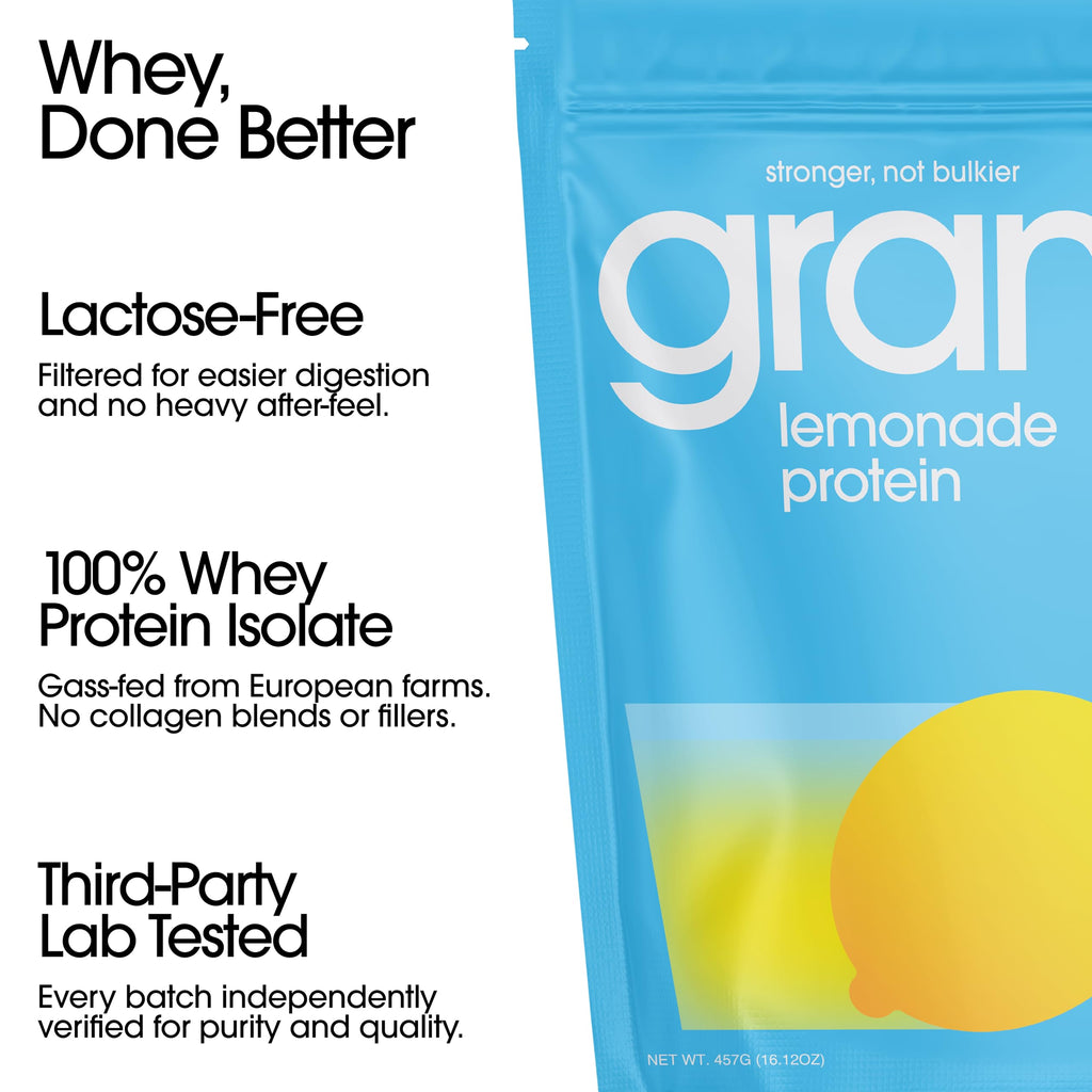 GRAMMS Clear Protein Powder 20G Protein for Women & Men | Lactose Free, Grass-Fed Whey Isolate, Gluten Free, Zero Sugar, Gut Friendly, Non-Bloating