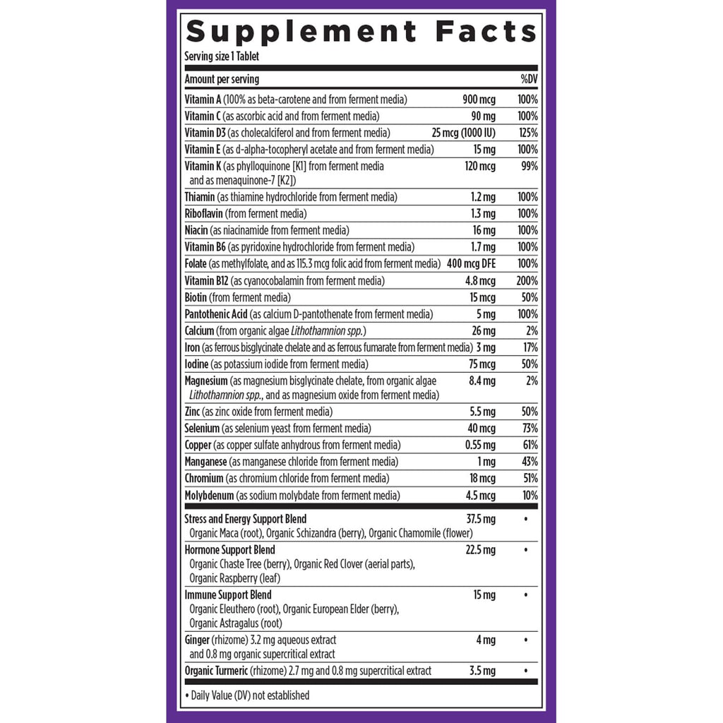 New Chapter Women’s Multivitamin, Iron, B6, B12, Biotin for Hair Growth, D3, Vit C, Zinc for Immune & Stress Support, Gentle on an Empty Stomach, One Daily, Non-GMO, Gluten-Free, 18+, 72 Tablets New Chapter Au supplements