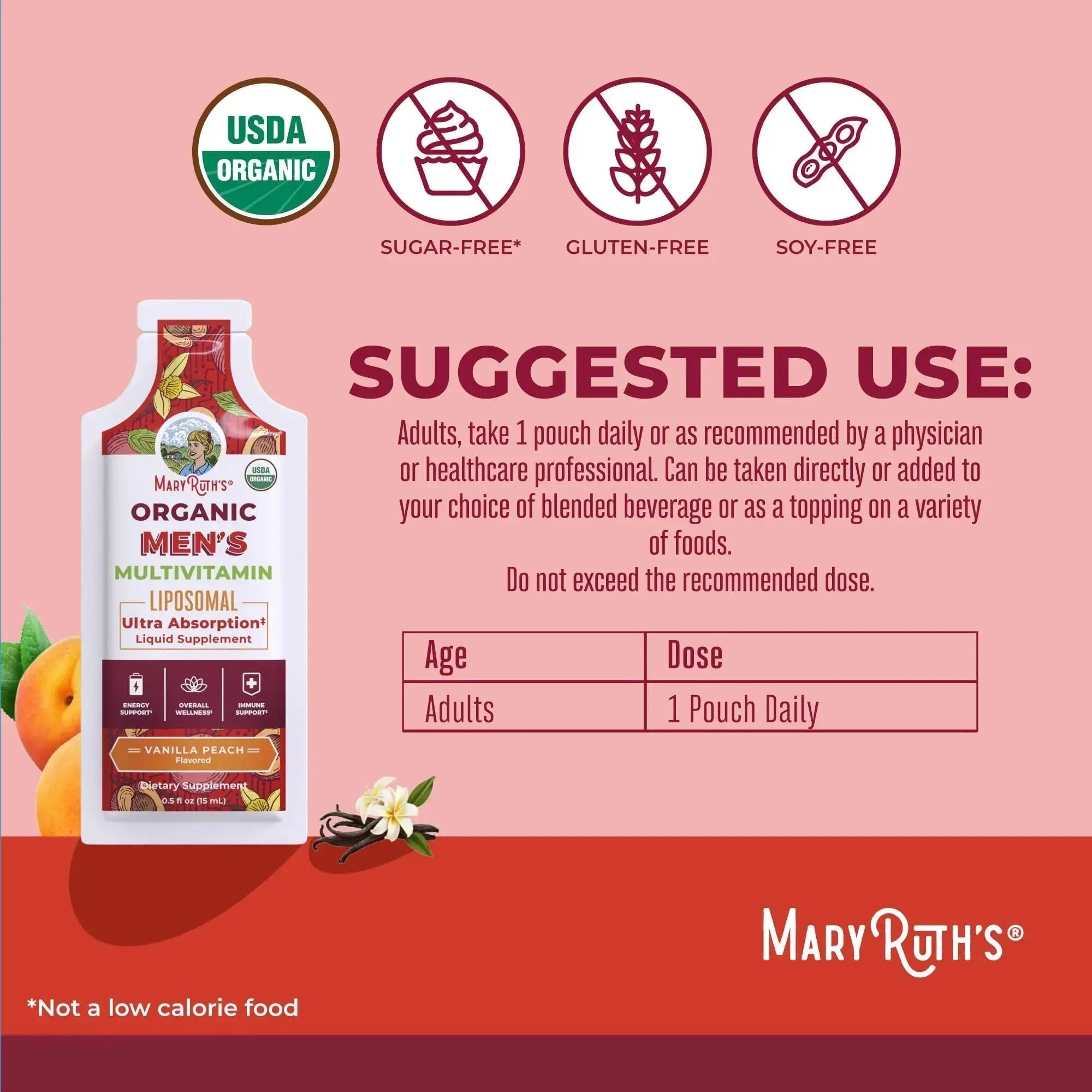 MaryRuth Organics Multivitamin for Men | USDA Organic | Sugar Free Mens Multivitamin Liposomal | Liquid Vitamins for Men | MARYRUTH'S Au supplements