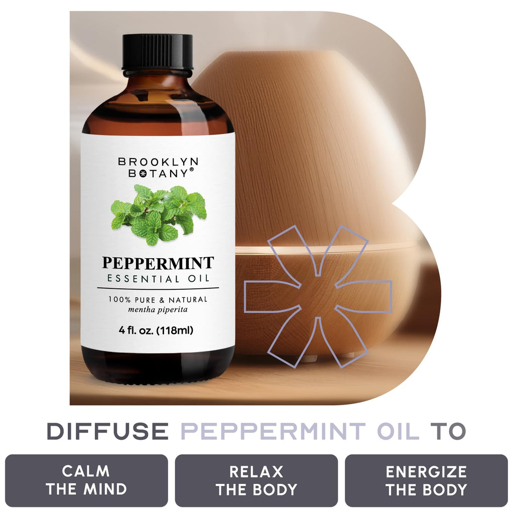 Brooklyn Botany Peppermint Essential Oil - Huge 4 Fl Oz - 100% Pure and Natural - Premium Grade Brooklyn Botany Au supplements
