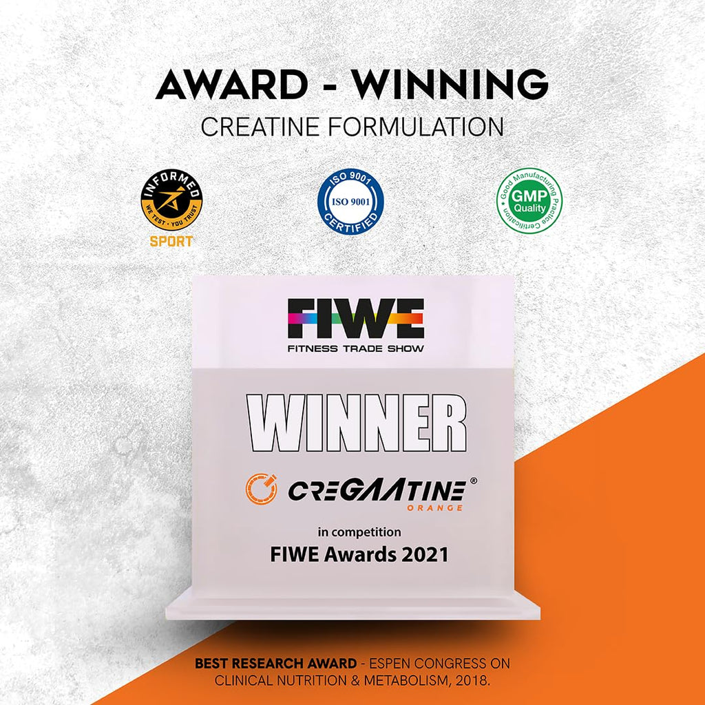 CreGAAtine Micronized Creatine Monohydrate + GAA | Increase Strength, No Water Retention | Boosts Memory & Focus | Single-Serve Packets | 60 Sachets, 30 Servings | (Sachets, Orange) CreGAAtine Au supplements