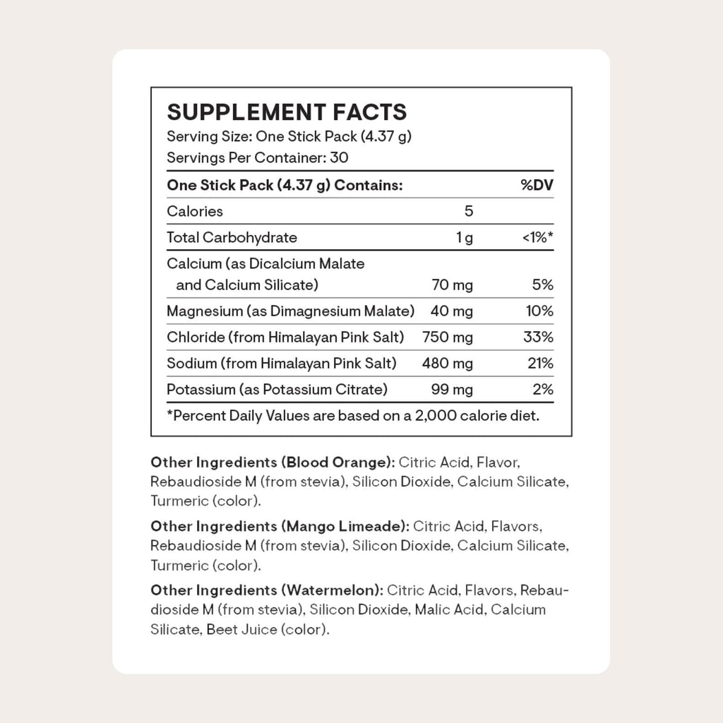 THORNE - Daily Electrolytes - Zero Sugar & Low-Calorie Electrolyte Powder Drink Mix - Flavors Derived from Natural Sources - NSF Certified for Sport - Variety - 30 Stick Packs