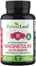 Pure Magnesium Glycinate 400mg Serving - High Absorption Magnesium Glycinate - Mag Bisglycinate for Stress, Bones, Muscles, Nerves,