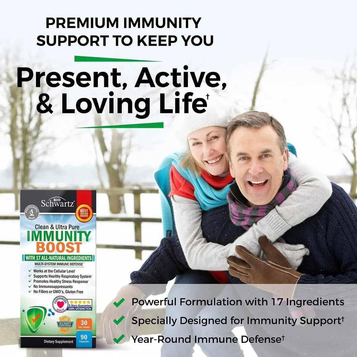 Immune Support Supplement with Vitamin C 1000mg Zinc Elderberry Extract Ginger BioSchwartz Au supplements