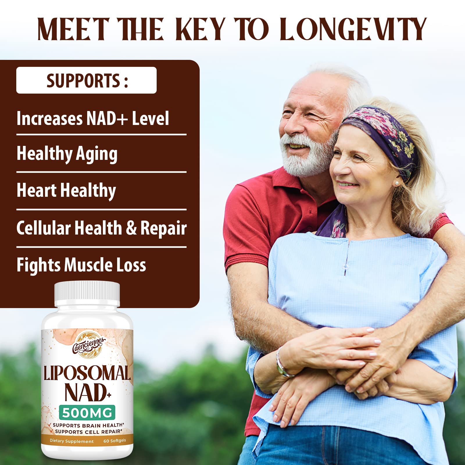 Liposomal NAD+ 500 MG Supplement, True NAD Plus Supplement, Superior Absorption, Boost NAD+ More Efficient Than Nicotinamide Riboside for Cellular Energy, Healthy Aging, 120 Serving Caenciennes Au supplements