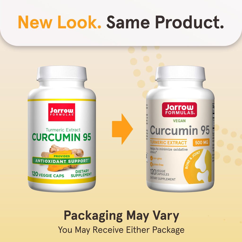Jarrow Formulas Curcumin 95 Supplement - Turmeric Extract Supplement, 500 mg for Antioxidant & Joint Support, 120 Capsules