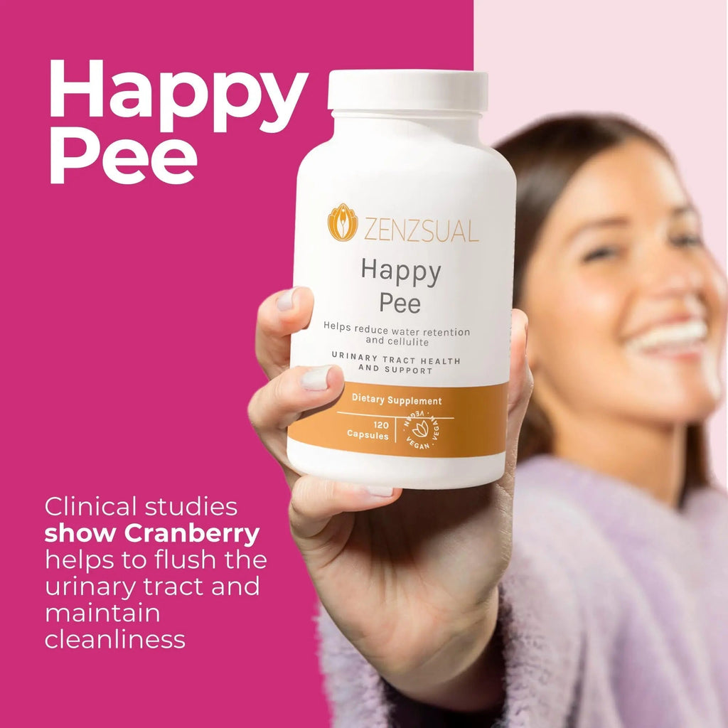 ZENZSUAL Happy Pee, 120 Capsules – Urinary Tract Support & Bladder Health Supplement with Cranberry, D-Mannose, Vitamin C and Oregano for Women and Men – Healthy Flow, Comfort & Fluid Balance ZENZSUAL Au supplements
