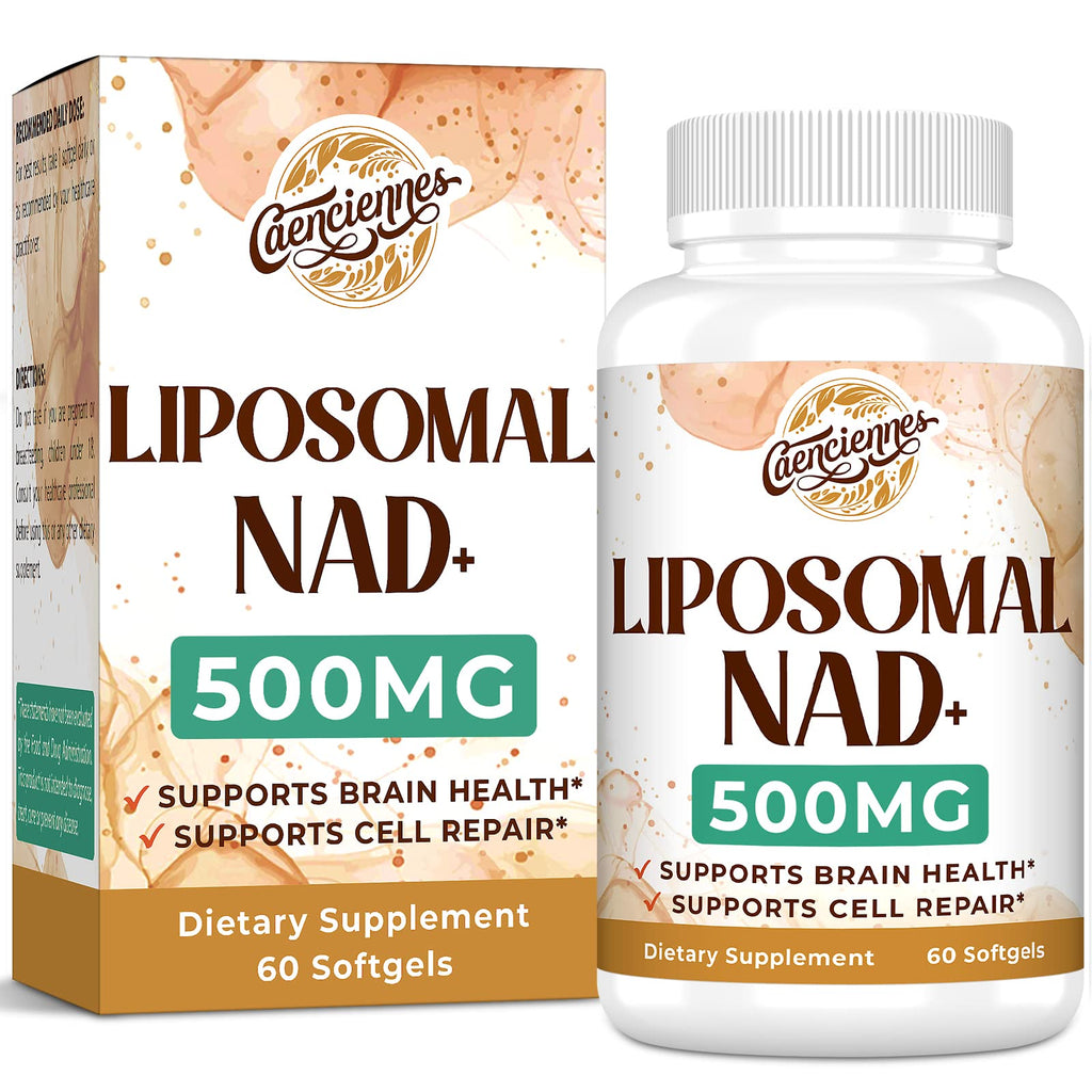 Caenciennes Liposomal NAD+ 500 MG Supplement, True NAD Plus Supplement, Superior Absorption, Boost NAD+ More Efficient Than Nicotinamide Riboside for Cellular Energy, Healthy Aging, 60 Serving Caenciennes Au supplements