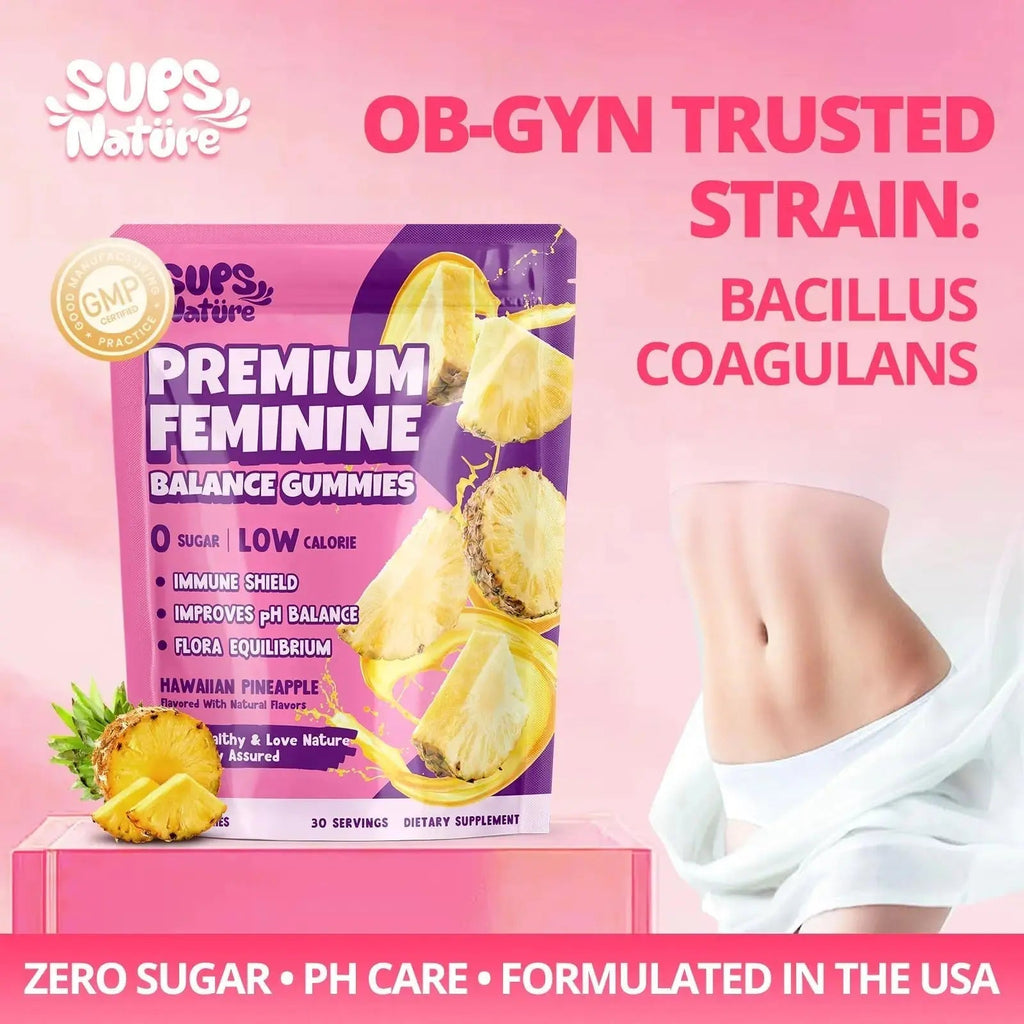 Women's Probiotic Gummies Nutrition Premium Feminine Balance Gummies - Supports pH Balance, Digestion & Immune Health - Hawaiian Pineapple Flavor sups nature Au supplements