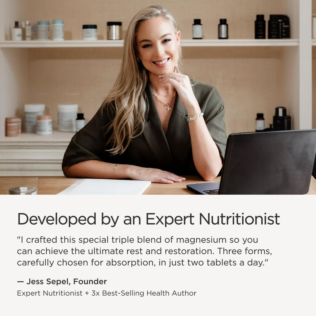 JSHealth Magnesium Supplement for Sleep. 400mg Triple-Form Glycinate, Citrate, Amino Acid Chelate