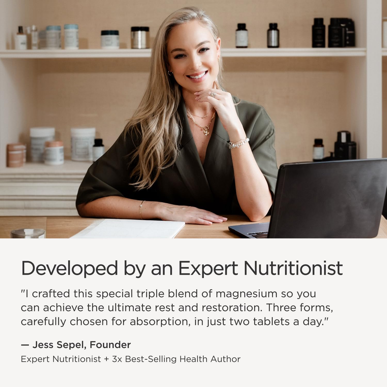 JSHealth Magnesium Supplement for Sleep. 400mg Triple-Form Glycinate, Citrate, Amino Acid Chelate
