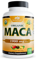 NaturaLife Labs Organic Maca Root – Black, Red & Yellow – 1900 mg per Serving – 150 Capsules – Gelatinized Peruvian Maca