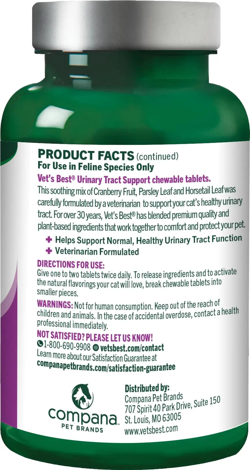 Vet's Best Cat Urinary Supplement, Urinary Tract Support Chewable for Cats, Supports A Healthy Urinary Tract in Cats, 60 Chewable Tablets Vet's Best Au supplements