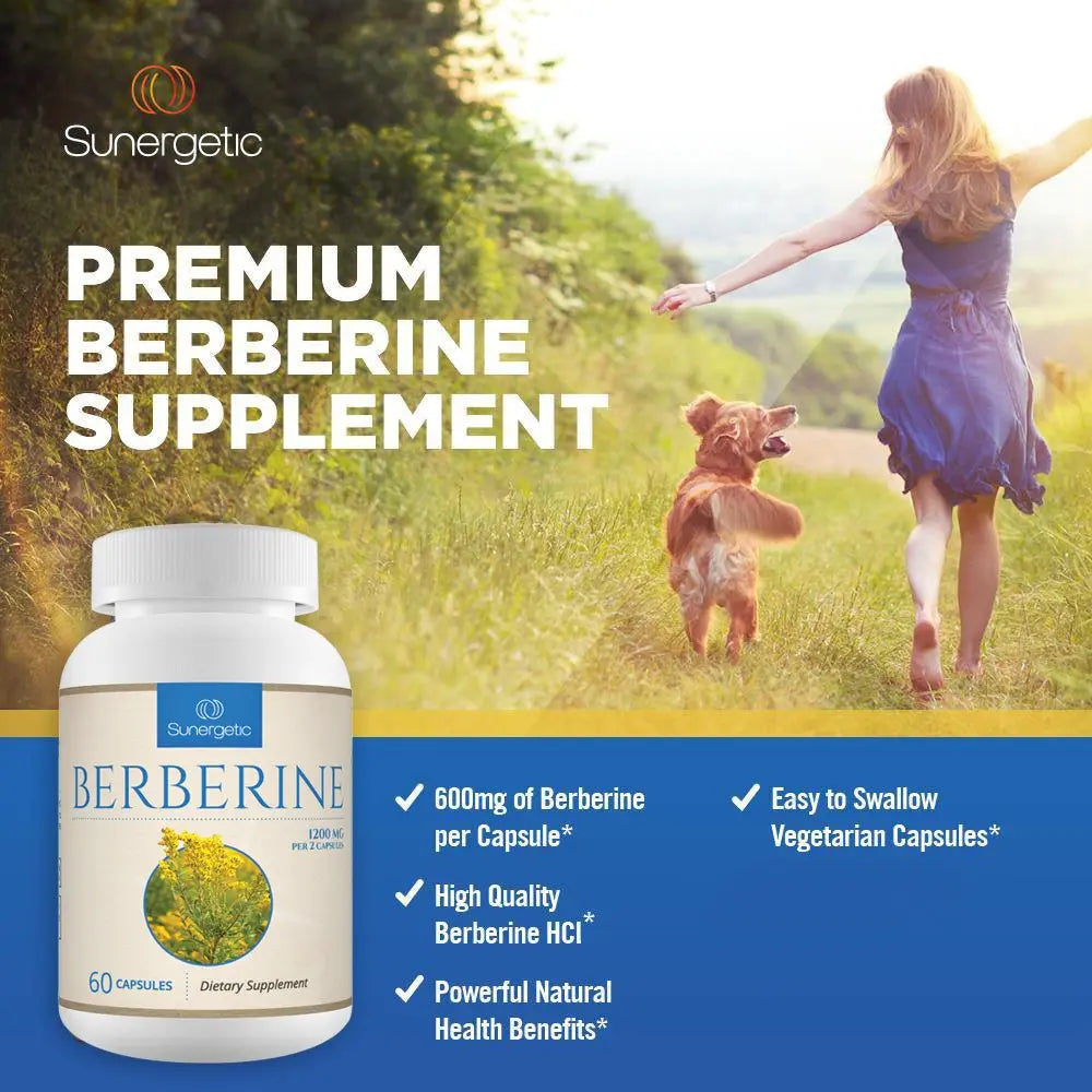 Premium Berberine Supplement - 1200mg of Berberine Per Serving - Berberine HCL Sunergetic Au supplements