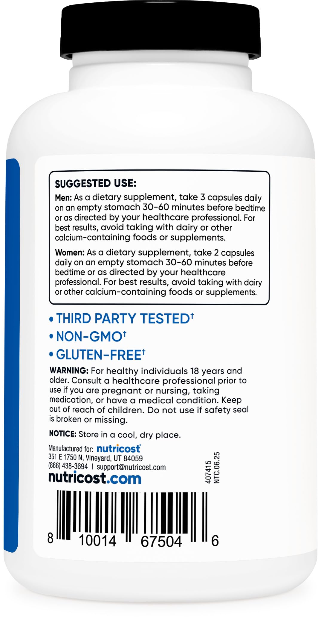 Nutricost ZMA 180 Capsules - Non-GMO and Gluten Free ZMA Supplement