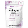 Multi Collagen Peptides Powder, 1 Pounds collagen powder- Type I,II,III,V,X with Biotin 10000mcg, Hyaluronic acid powder, Vitamin C - Unflavored Collagen Protein Powder