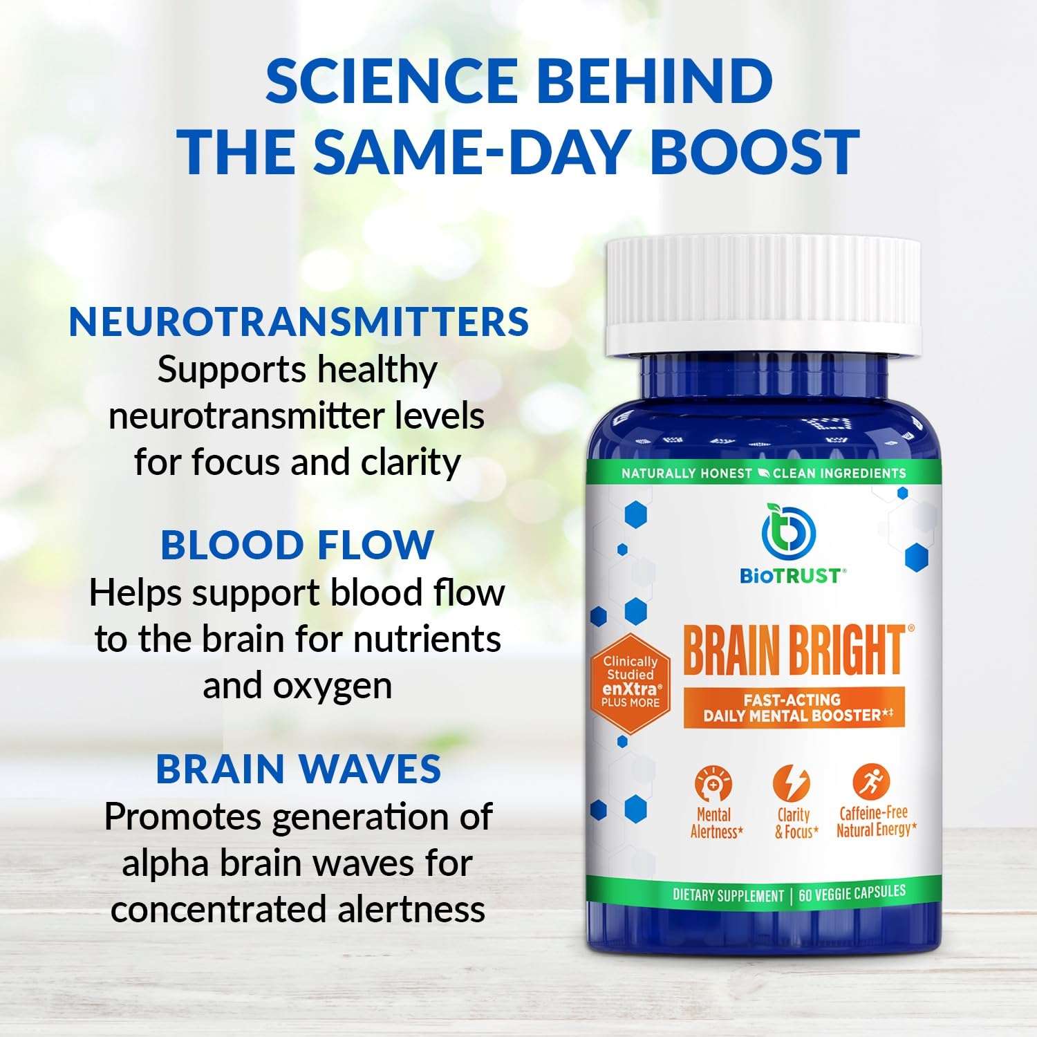 BioTrust Brain Bright – Daily Nootropic Boost for Focus, Concentration, Mental Clarity – Caffeine Free Nootropics Brain Support Supplement – Thai Ginger, Ginkgo, Folate, L-Theanine – 30 Servings BioTrust Au supplements
