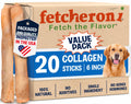 FETCHERONI 6" Collagen Sticks for Dogs – Low Odor Long-Lasting Bully Stick & Rawhide Alternative, Single Ingredient Beef Bone, High Protein Dental Treat, Vet Approved, Improves Joint Health – 20 Pack FETCHERONI Au supplements