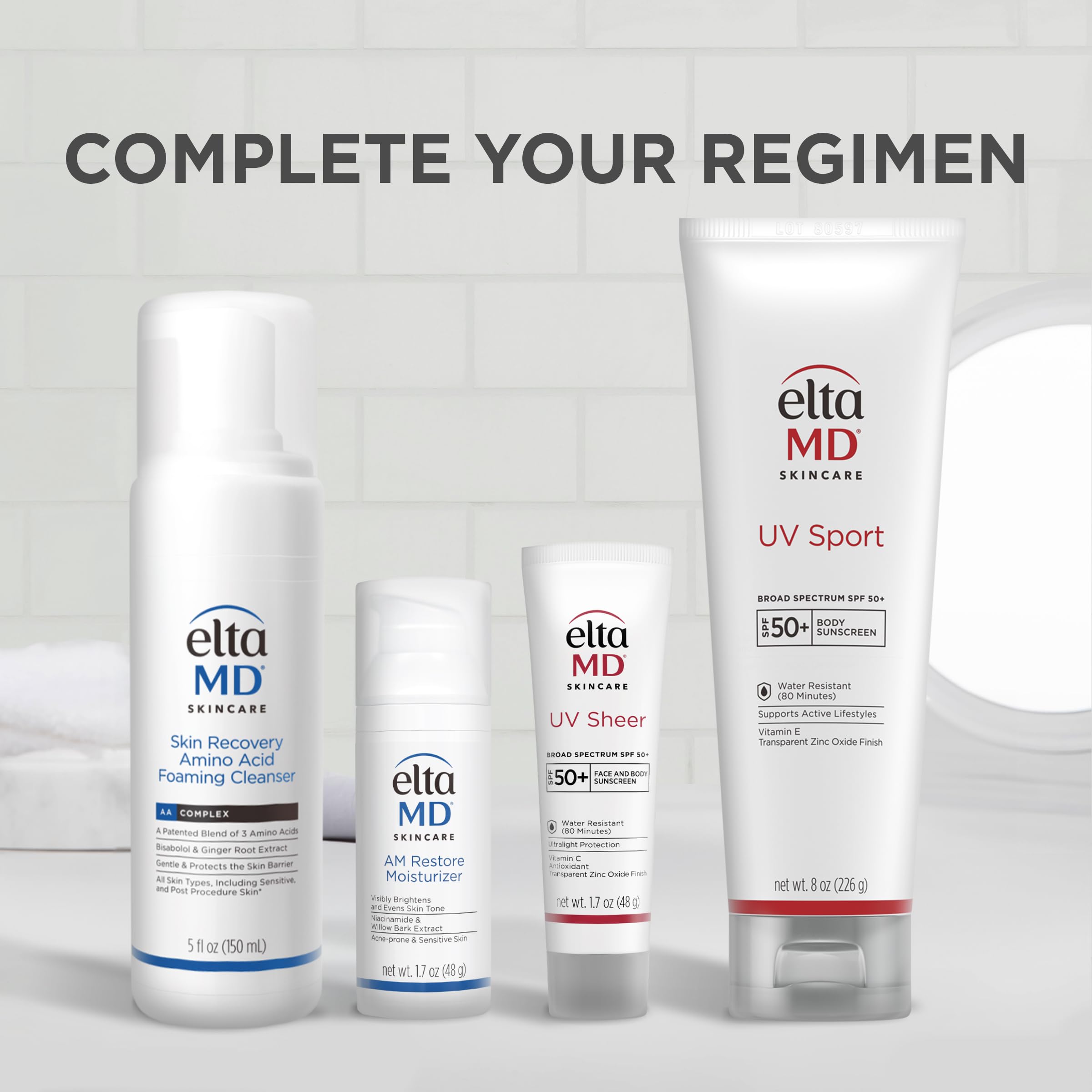 EltaMD UV Sport Sunscreen Lotion SPF 50 - Face and Body Sunscreen SPF 50, Water & Sweat Resistant